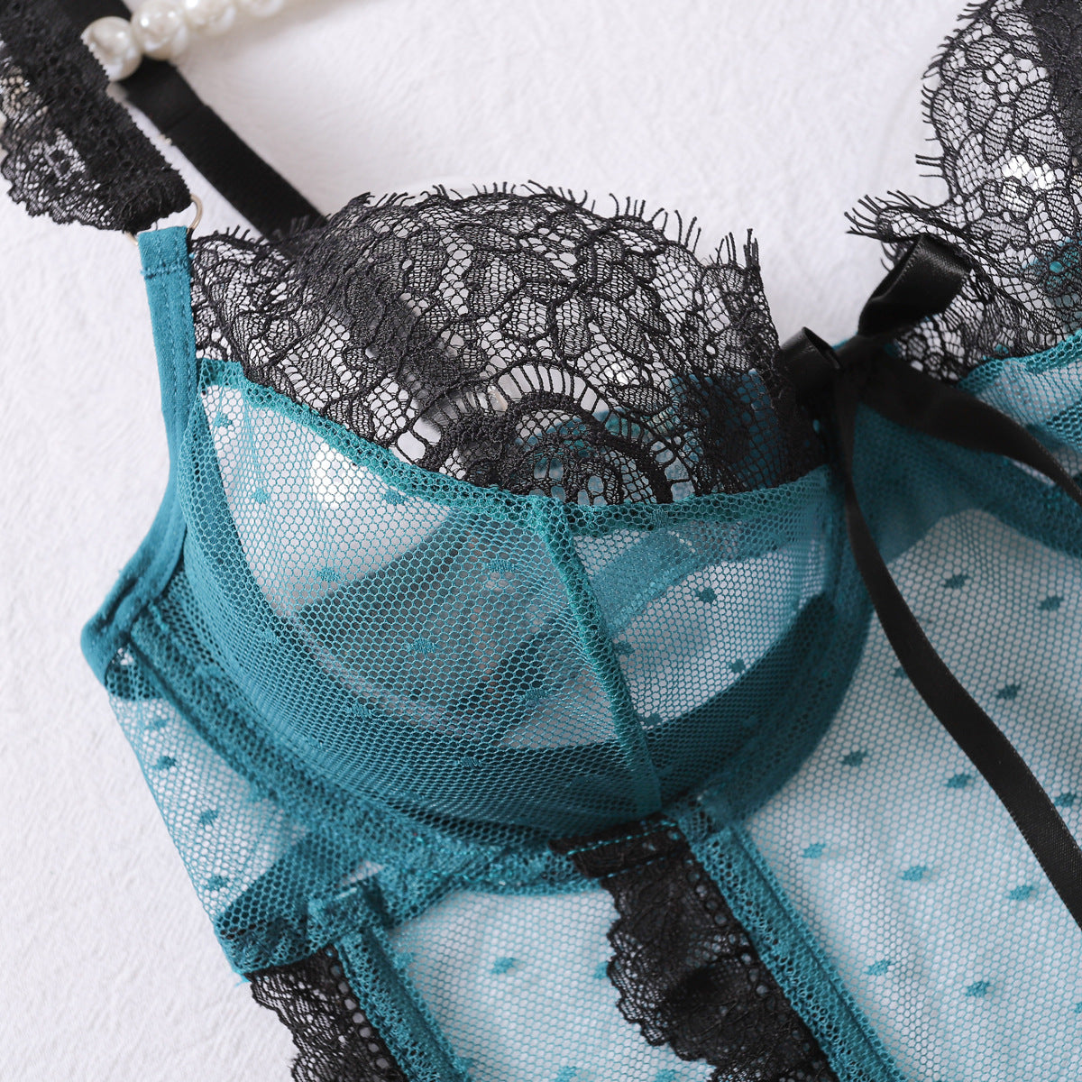 Women's Sexy Polka Dots Sexy Lingerie Sets Sleeping Lace Sexy Lingerie