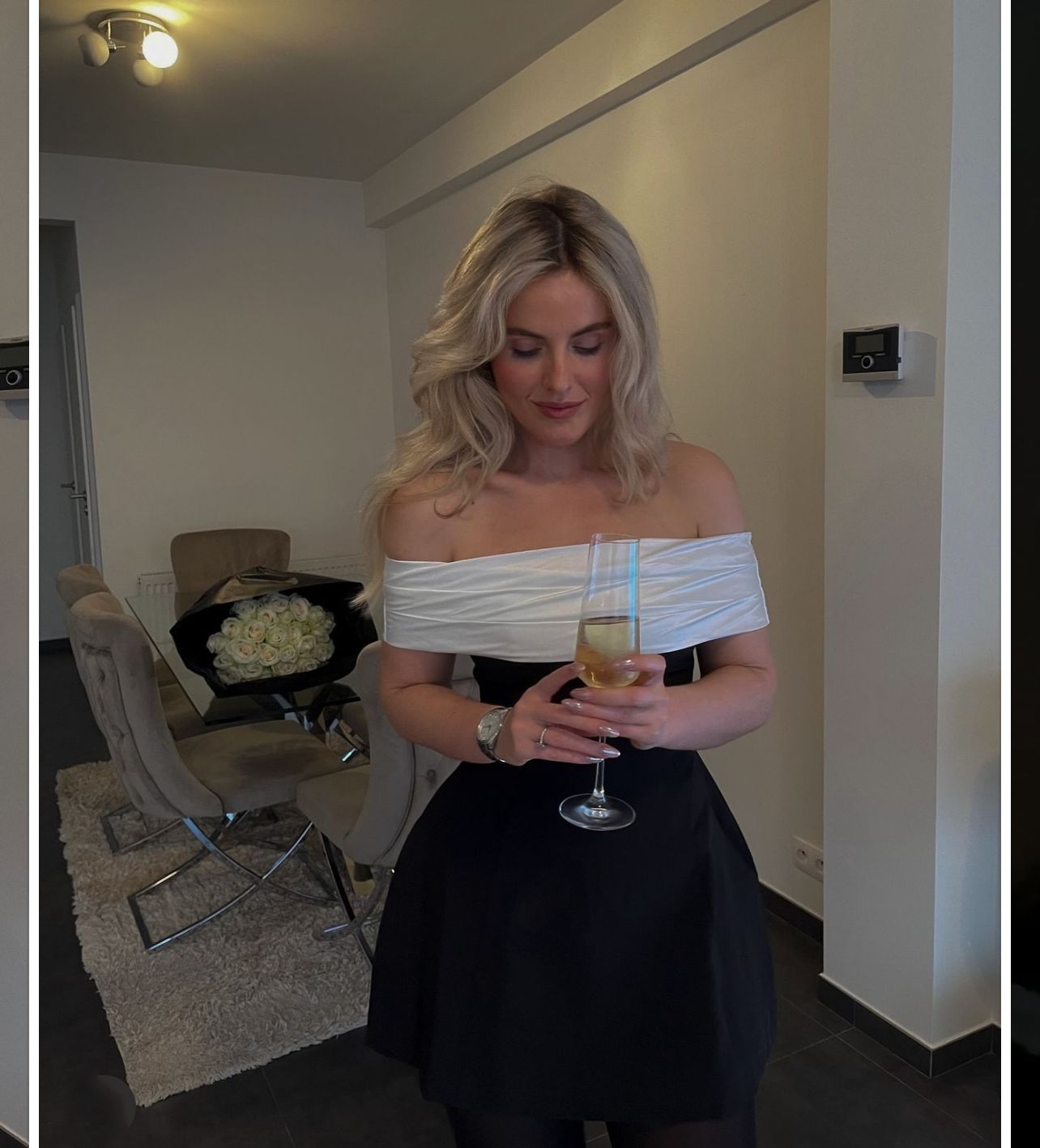 Women's Sheath Dress Streetwear Strapless Contrast Binding Sleeveless Contrast Collar Above Knee Holiday Daily