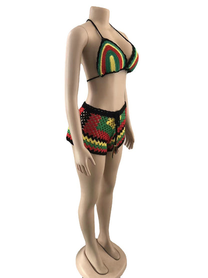 Women's Sexy Color Block 2 Pieces Set Tankinis Swimwear