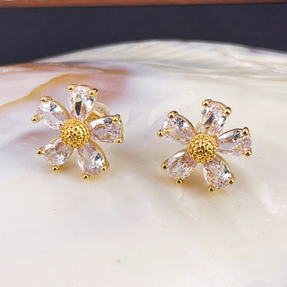 Daisy Flower Stud Earrings with S925 Posts