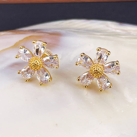 Daisy Flower Stud Earrings with S925 Posts