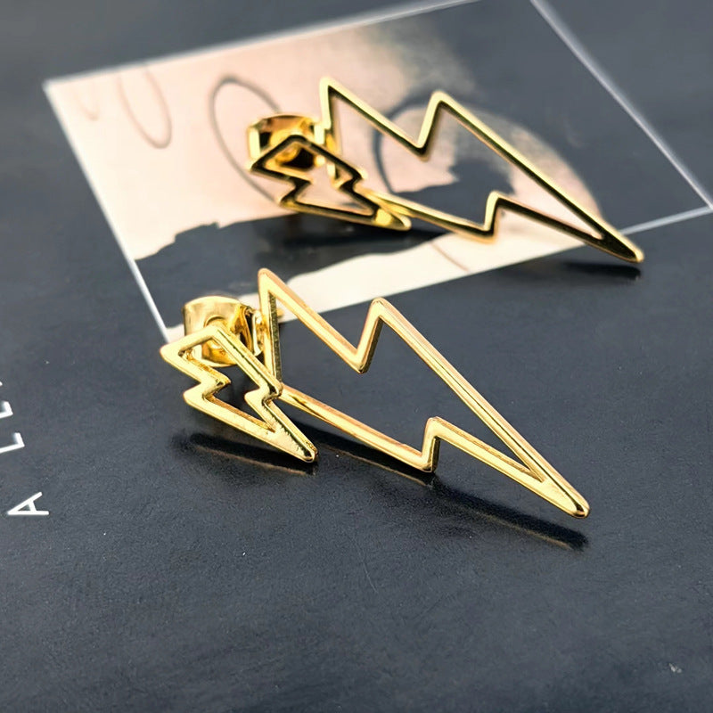 Minimal Geometric Streamline Stud Earrings