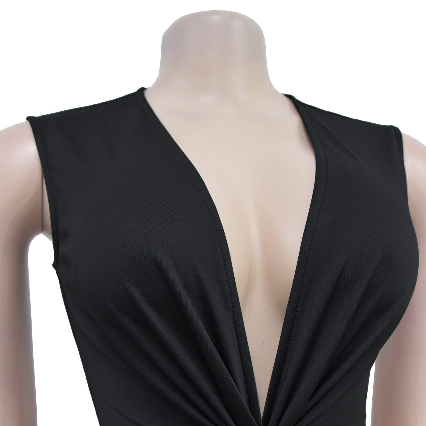 Women's Sheath Dress Elegant Deep V Thigh Slit Sleeveless Solid Color Maxi Long Dress Banquet