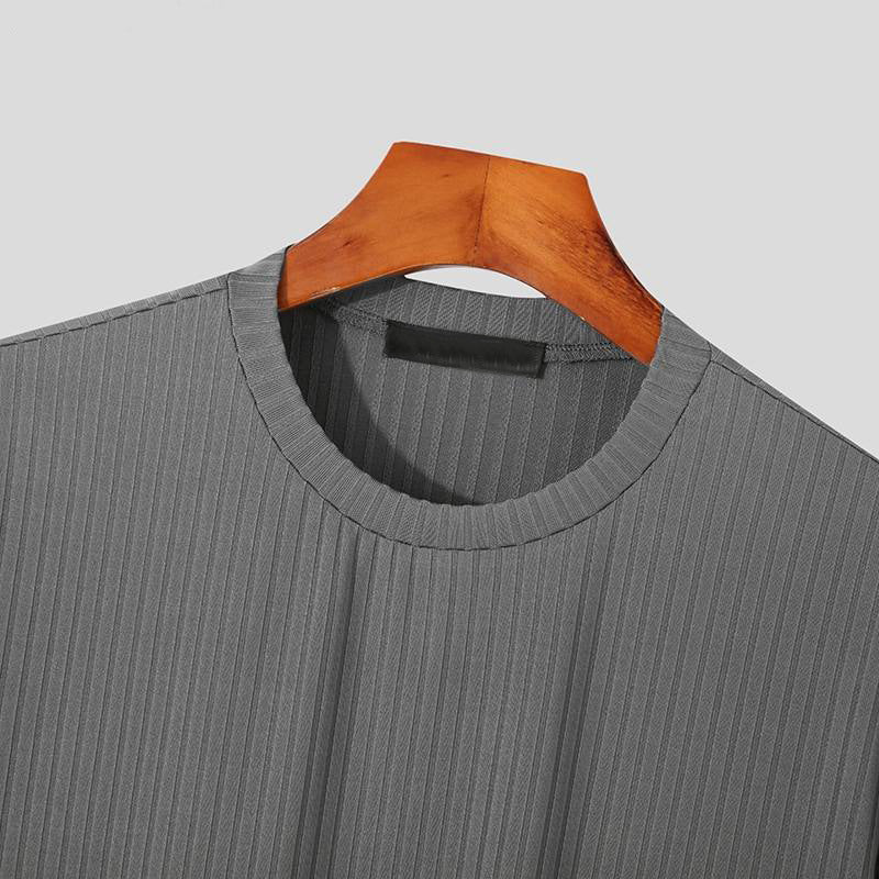 Men's Solid Color Simple Style Round Neck Short Sleeve Loose Men's T-shirt