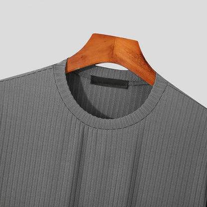Men's Solid Color Simple Style Round Neck Short Sleeve Loose Men's T-shirt