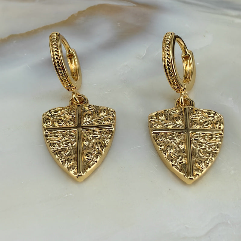 Irregular Geometric Gold Plated Drop Earrings