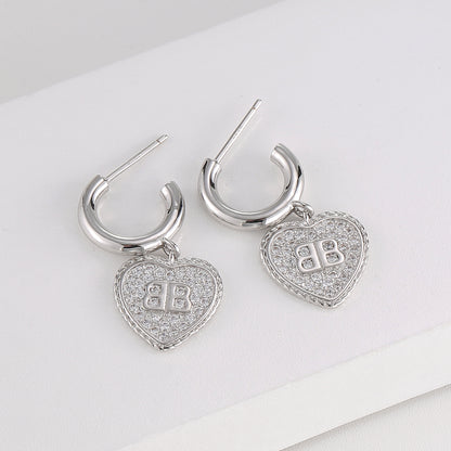 Agate love stud earrings 2025 new popular Ankola red earrings light luxury high-end small fragrant wind earrings