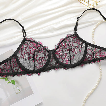 Color Block Gather Comfort Bra&Panty Set