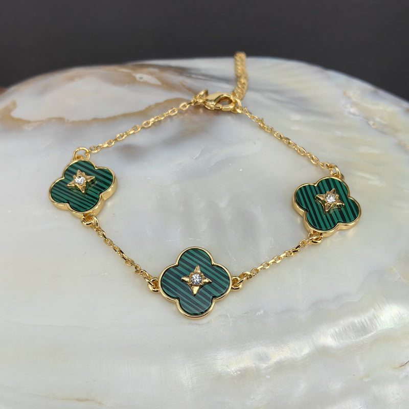 Clover Natural Stone Bracelet