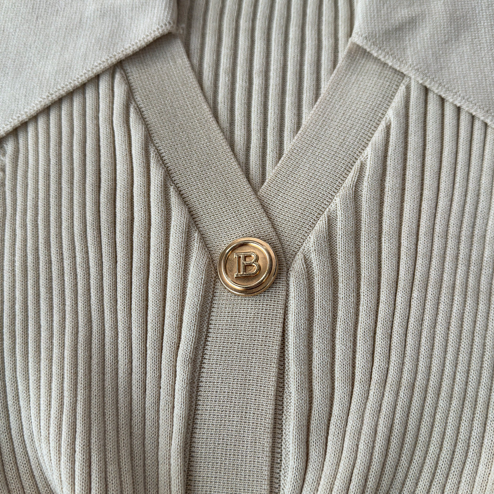 Women's Sweater Sleeveless Sweaters & Cardigans Knitted Elegant Stripe