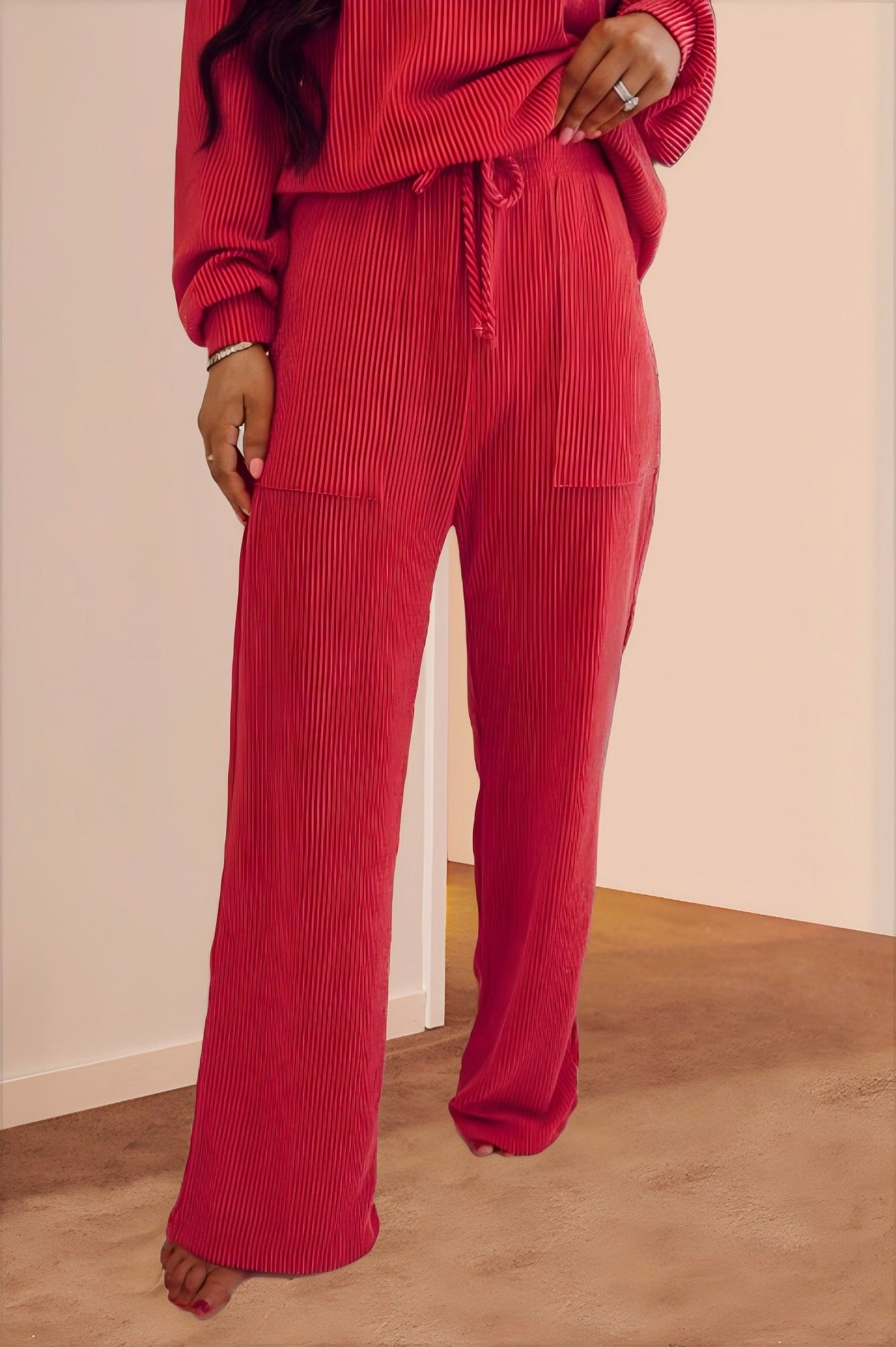 Daily Women's Casual Letter Spandex Polyester Stripe Pants Sets Pants Sets
