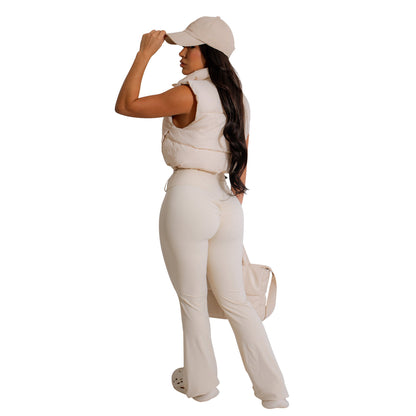 Women's Casual Solid Color Zipper Vest