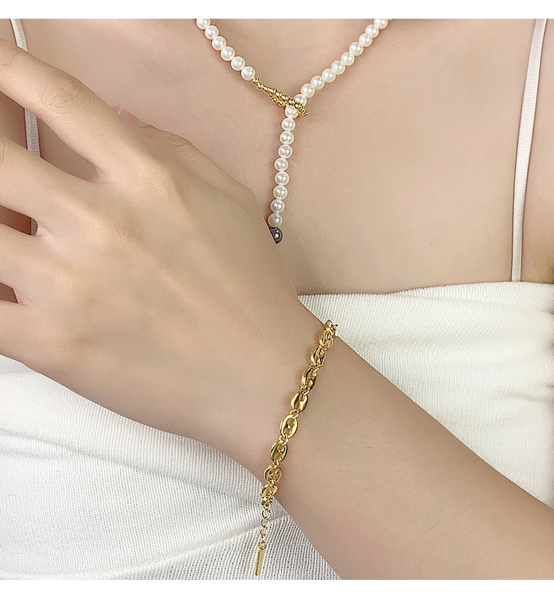 925 Sterling Silver Pig Nose Chain Bracelets Classic Style