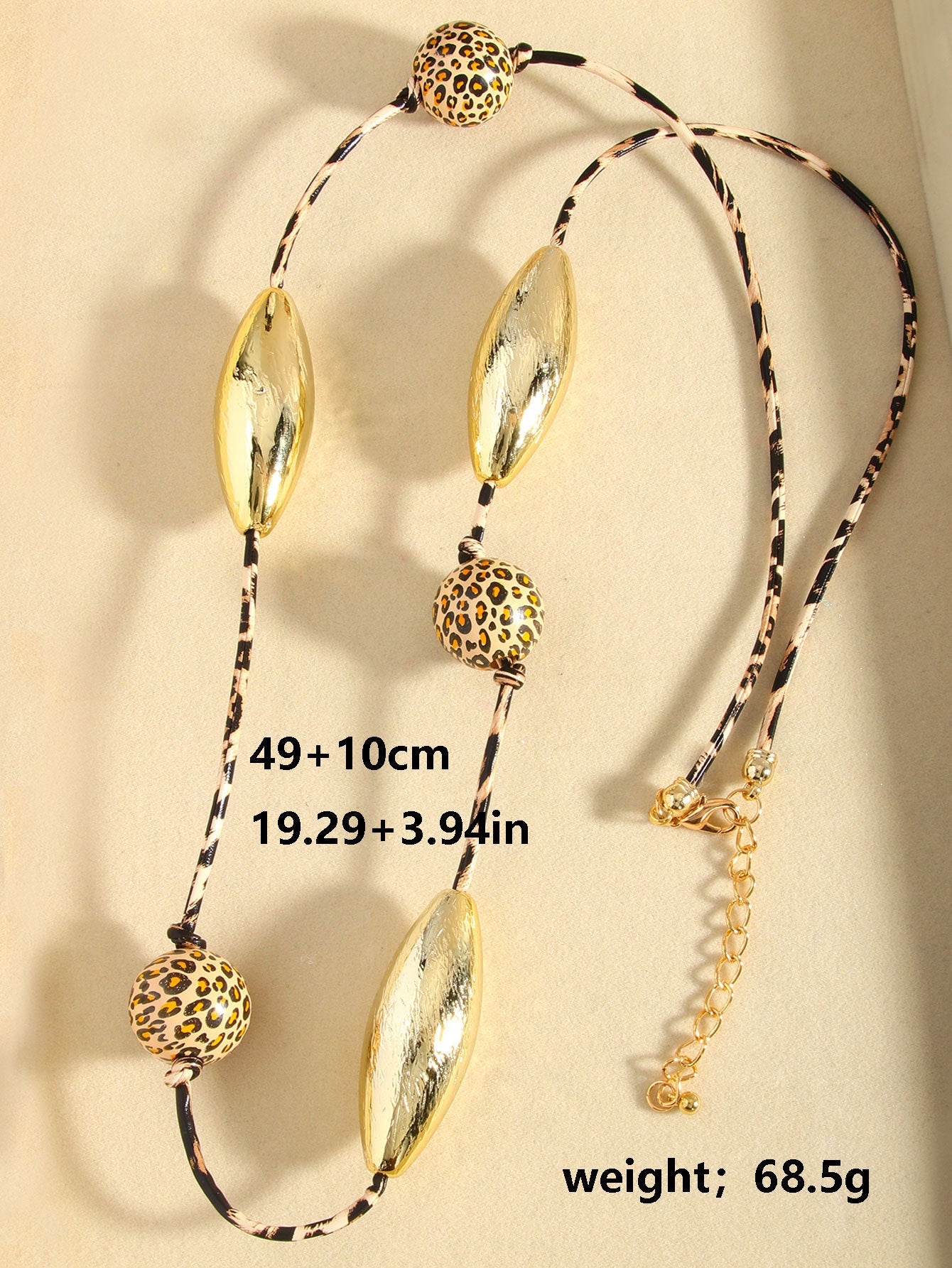 Retro Leopard Wood Metal  Pendant Necklaces