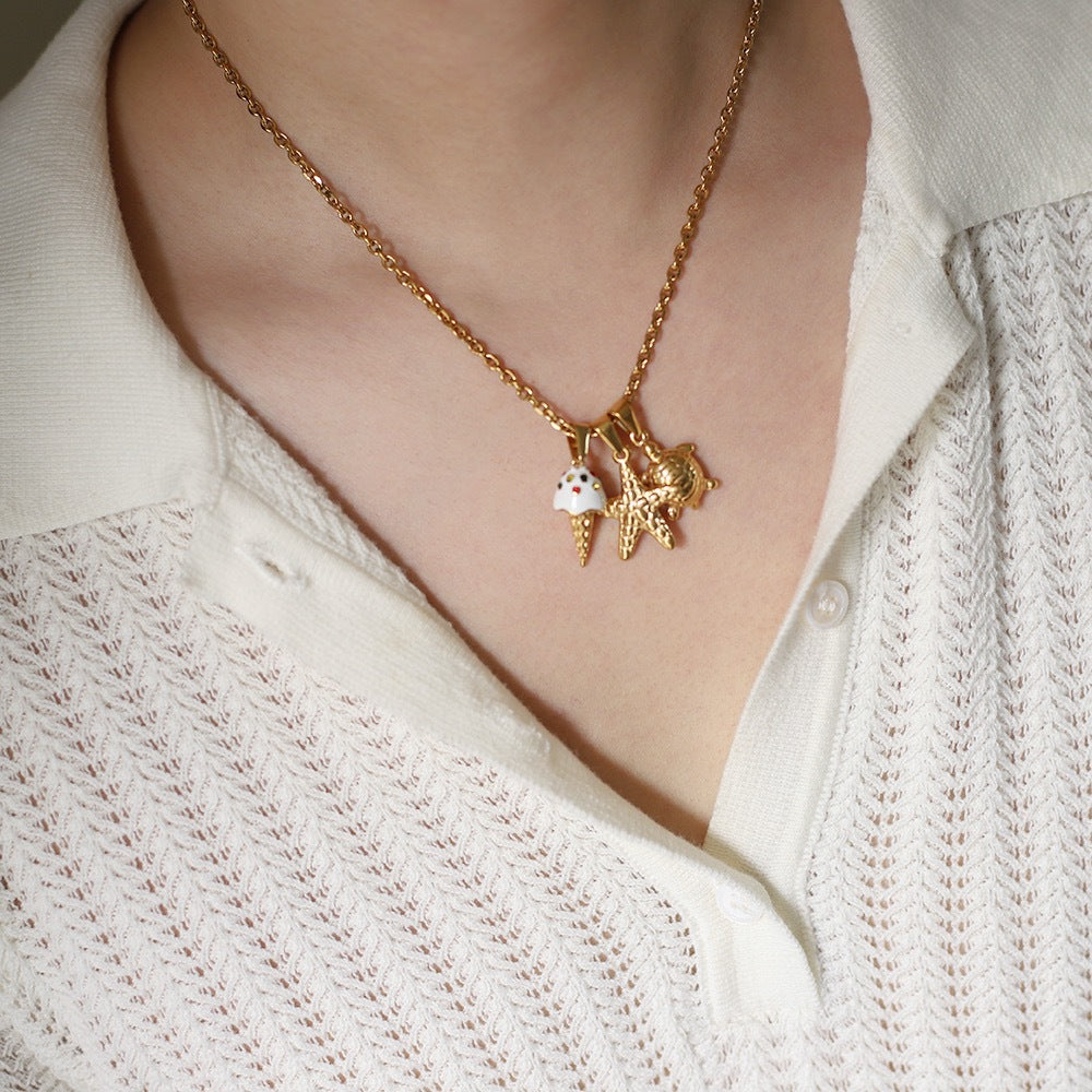 1 Piece Titanium Steel Sun Star Heart Shape Pendant