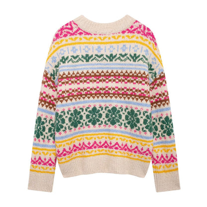 Women's Sweater Long Sleeve Sweaters & Cardigans Streetwear Flower