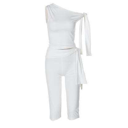 Banquet Daily Women's Casual Elegant Solid Color Spandex Polyester Pants Sets Shorts Sets