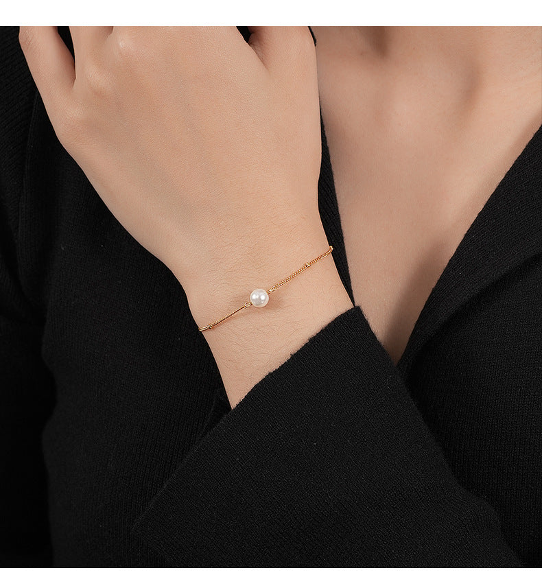 925 Sterling Silver Cuban Link Chain Curb Chain Bracelets Elegant Simple Style