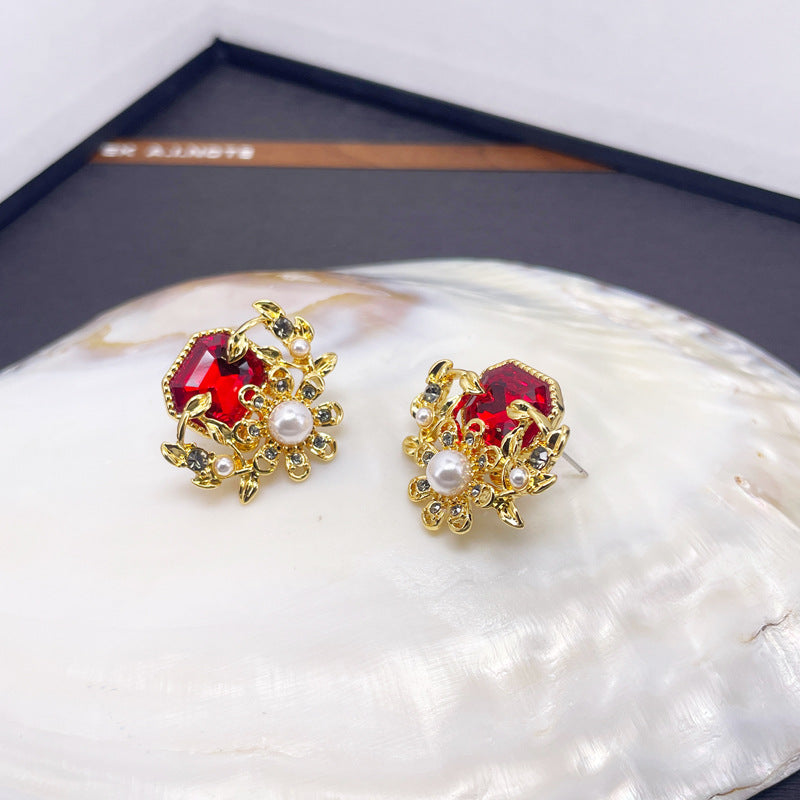 Vintage 18K Gold Plated Stud Earrings