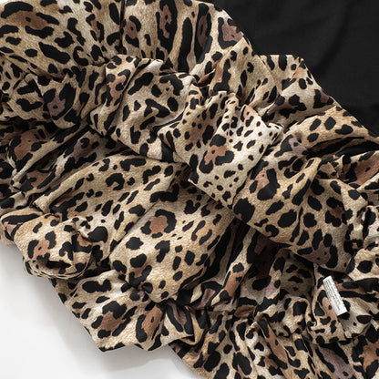 Women's Sheath Dress Streetwear Strapless Backless Sleeveless Leopard Above Knee Holiday