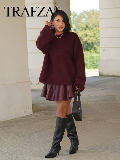 Women's Sweater Long Sleeve Sweaters & Cardigans Streetwear Solid Color