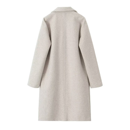 Women's Vacation Simple Style Solid Color Woolen Coat Woolen Coat