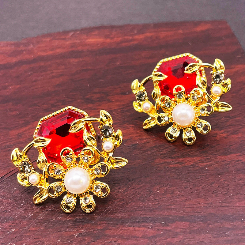 Vintage 18K Gold Plated Stud Earrings