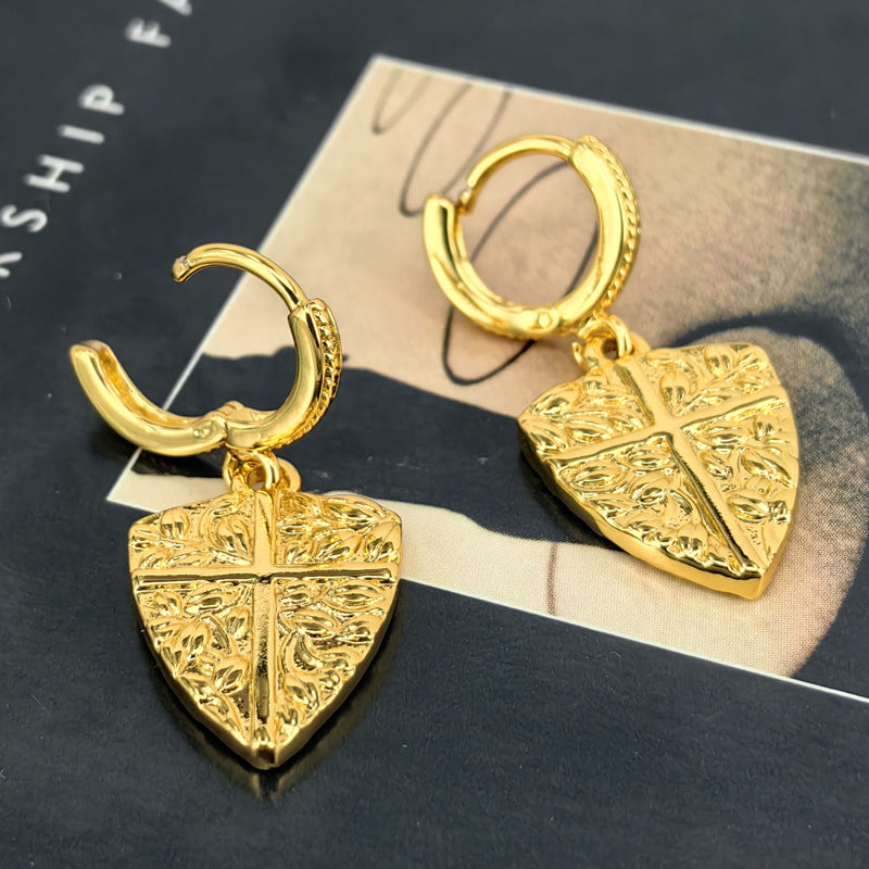 Irregular Geometric Gold Plated Drop Earrings