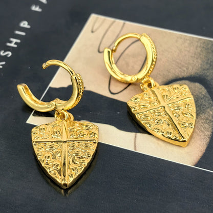 Irregular Geometric Gold Plated Drop Earrings