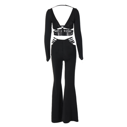 Party Women's Sexy Solid Color Spandex Polyester Pants Sets Pants Sets