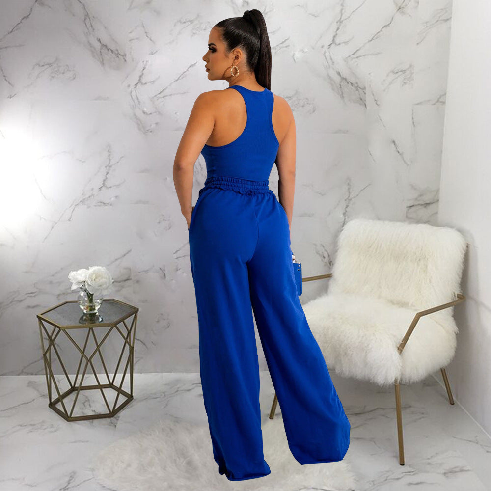 women's streetwear solid color spandex polyester twilled satin patchwork ripped pants sets