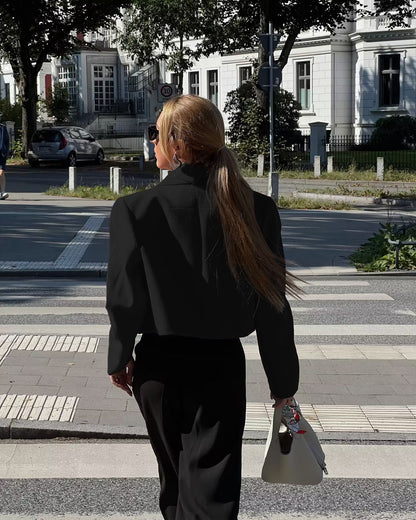 Women's Coat Long Sleeve Blazers Elegant Solid Color