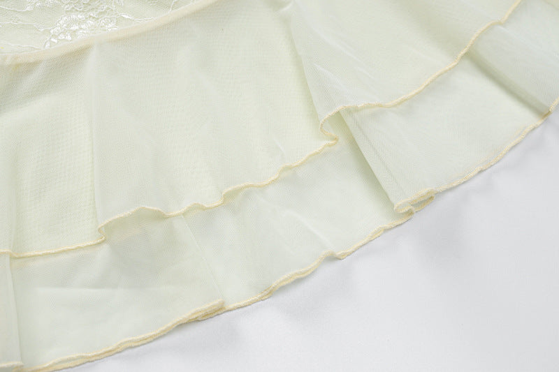 Swimming Pool Beach Women's Vacation Sexy Solid Color Spandex Polyester Lace Skirt Sets Skirt Sets