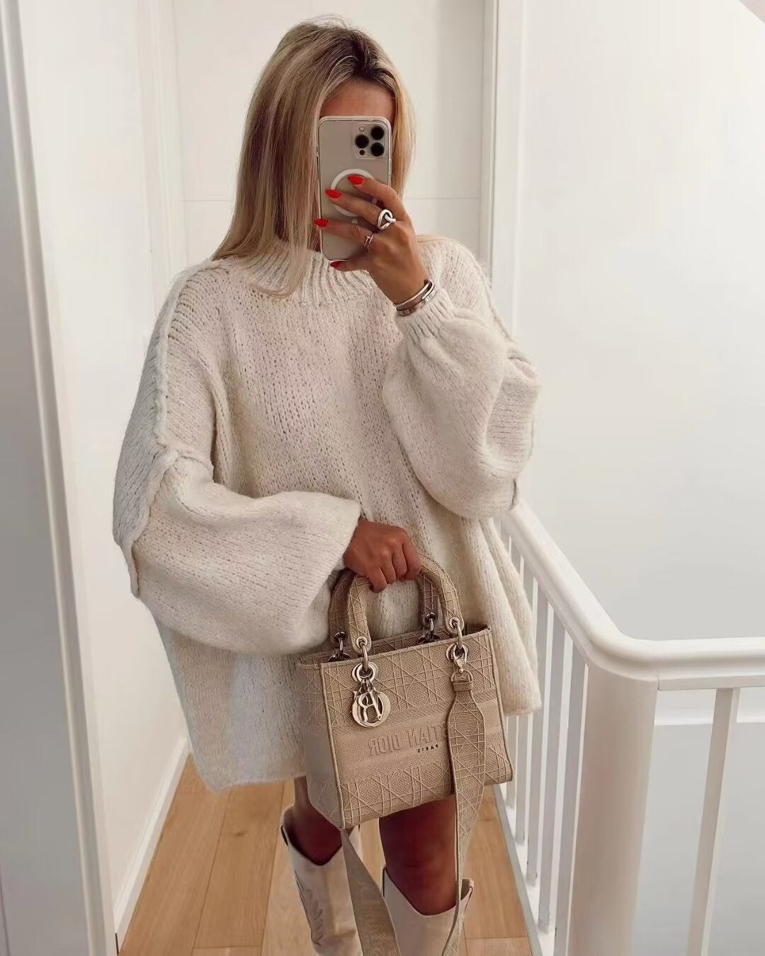 Women's Sweater Long Sleeve Sweaters & Cardigans Elegant Simple Style Solid Color
