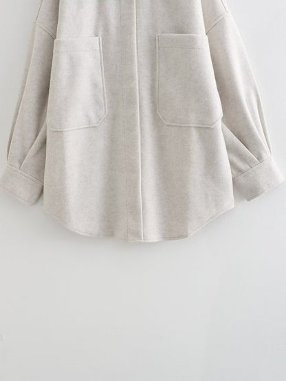 Women's Streetwear Solid Color Single Breasted Woolen Coat Woolen Coat