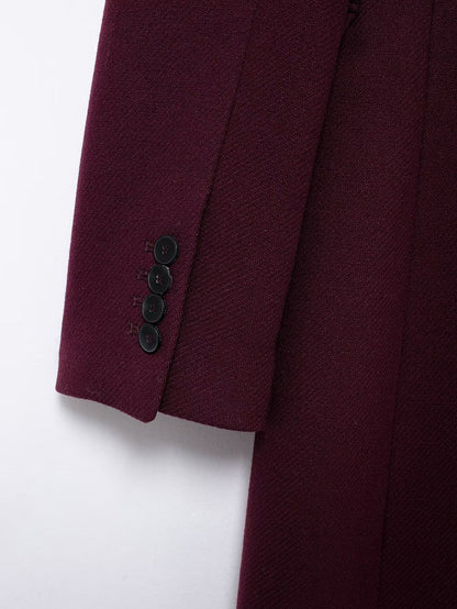 Women's Streetwear Solid Color Double Breasted Woolen Coat Woolen Coat