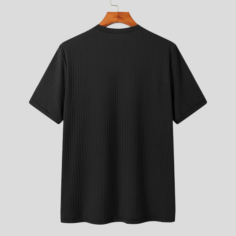 Men's Solid Color Simple Style Round Neck Short Sleeve Loose Men's T-shirt