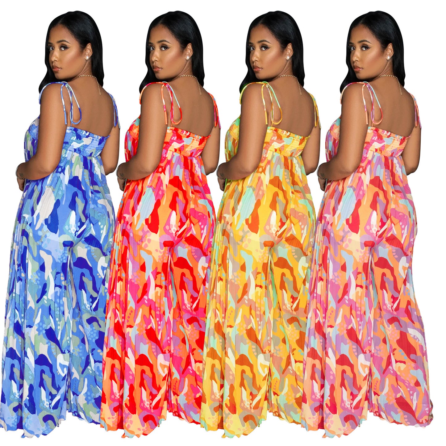 Women's Daily Casual Colorful Full Length Jumpsuits