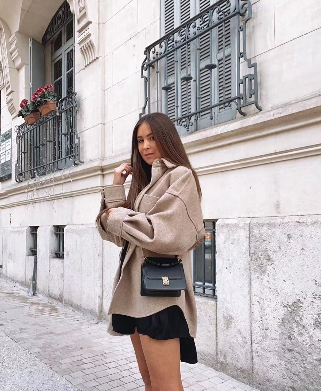 Women's Streetwear Solid Color Single Breasted Woolen Coat Woolen Coat