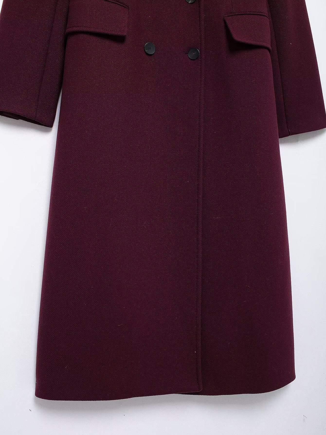 Women's Streetwear Solid Color Double Breasted Woolen Coat Woolen Coat
