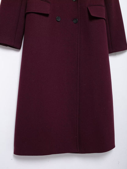 Women's Streetwear Solid Color Double Breasted Woolen Coat Woolen Coat