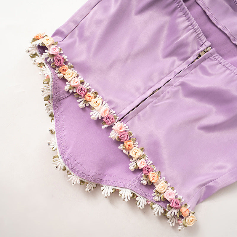 Women's Wrap Crop Top Sleeveless Tank Tops Streetwear Flower