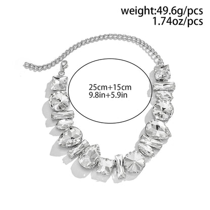 Glam Exaggerated Geometric Water Droplets Rhinestones Rhinestone Iron Tennis Chain Choker