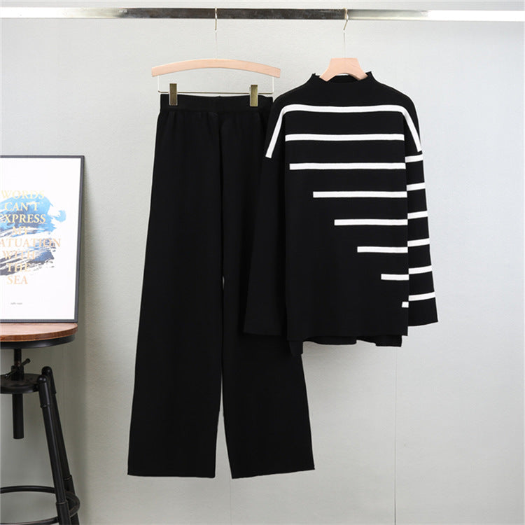 Holiday Daily Women's Vacation Simple Style Stripe Polyester Pants Sets Pants Sets
