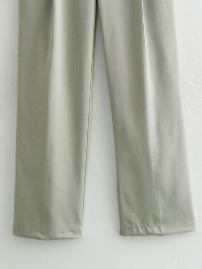 Daily Women's Casual Solid Color Polyester Pocket Pants Sets Pants Sets
