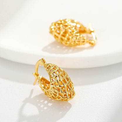 Minimal Vintage Gold Plated Stud Earrings