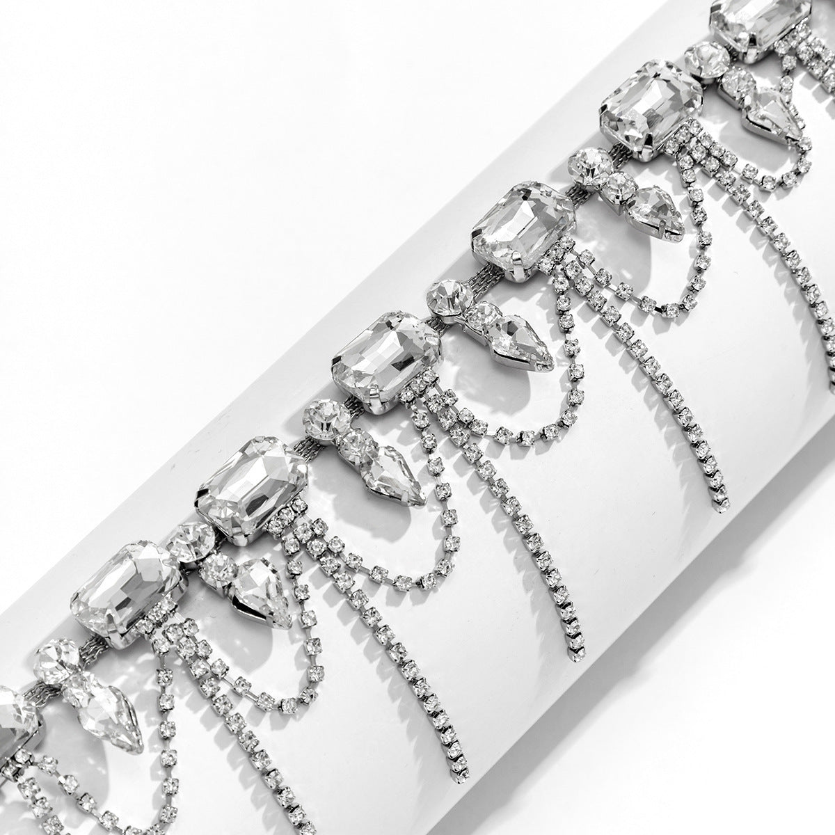 Glam Exaggerated Geometric Water Droplets Rhinestones Rhinestone Iron Tennis Chain Choker