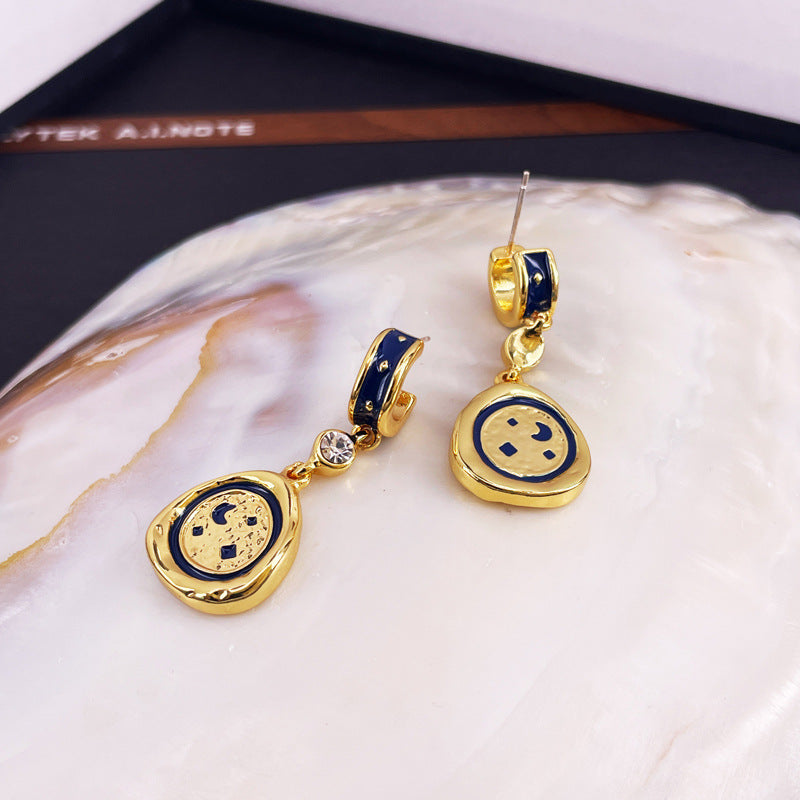Blue Starry Night Stud Earrings with S925 Posts