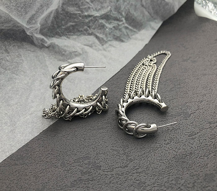 1 Pair Vintage Style Exaggerated Geometric chain Copper Earrings