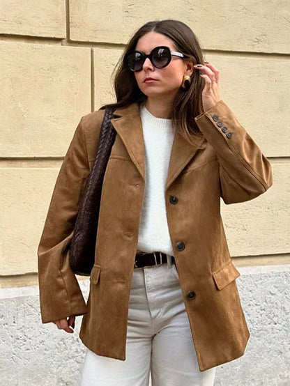 Women's Blazer Long Sleeve Blazers Streetwear Solid Color